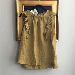 EUC Madewell Silk Blend Yellow Ruffle Tank